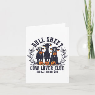 Carte Feuille de taureaux Cow Lover Club Moo I Mean How