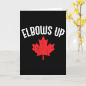 Carte Feuille d'érable les coudes levés Canada drôle de (Fleur jaune)