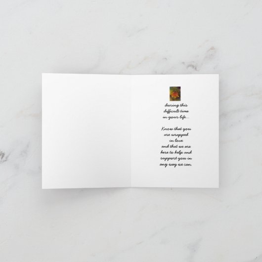 Carte Feuille d'érable Pensées pour vous (Intérieur)