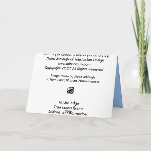 Carte Feuille d'érable rouge (Dos)