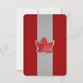 Carte Feuille d'érable rouge canadienne sur impression d