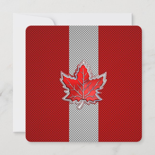 Carte Feuille d'érable rouge canadienne sur papier carbo (Devant)