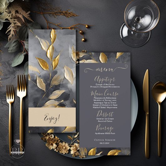 Carte Feuille d'or Impasto noir