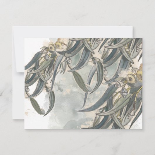 Carte Feuille éco-aquarelle Eucalyptus verte (Dos)