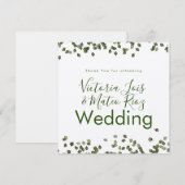 Carte Feuille en chute Merci Mariage rustique (Devant / Derrière)