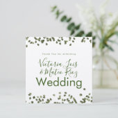 Carte Feuille en chute Merci Mariage rustique (Debout devant)