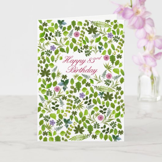 Carte Feuille éparpillée 83e anniversaire (Orchidée)