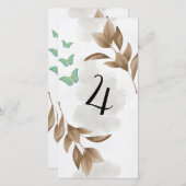 Carte Feuille et papillon vert poussiéreux Table sans ca (Devant / Derrière)