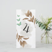 Carte Feuille et papillon vert poussiéreux Table sans ca (Debout devant)