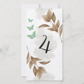 Carte Feuille et papillon vert poussiéreux Table sans ca (Dos)