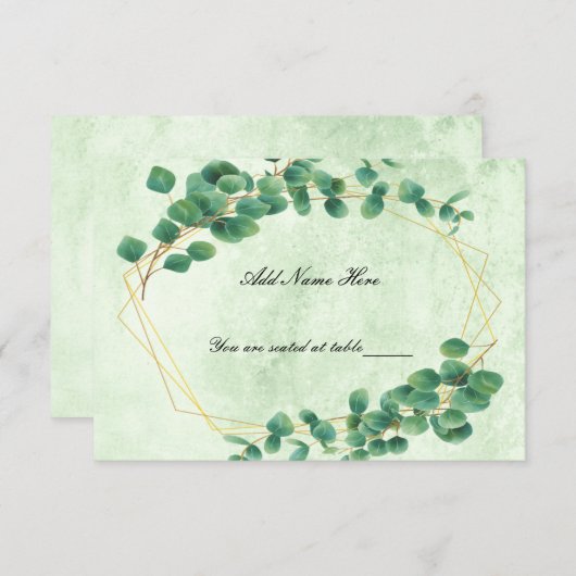 Carte Feuille Eucalyptus Géométrique Verdure (Devant / Derrière)