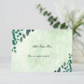 Carte Feuille Eucalyptus Watercolor Green (Debout devant)