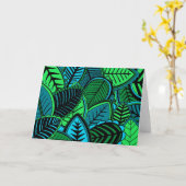 Carte Feuille foncé de jungle (Fleur jaune)