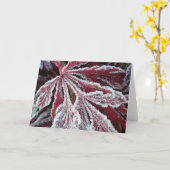 Carte Feuille givrée brouillée (Fleur jaune)