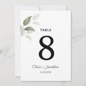 Carte Feuille Mariage Aquarelle verte (Dos)