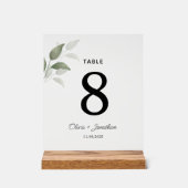 Carte Feuille Mariage  Aquarelle verte (Recto)