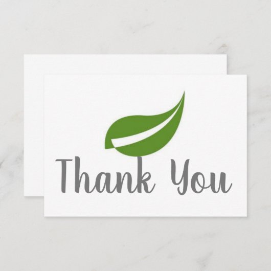 Carte feuille Merci (Devant / Derrière)