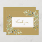 Carte Feuille Merci or d'affaires (Devant / Derrière)