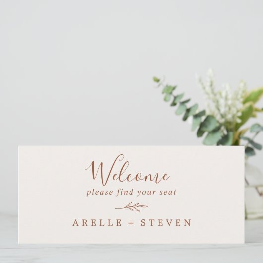 Carte Feuille minimale | En-tête de tableau de sièges à  (Debout devant)