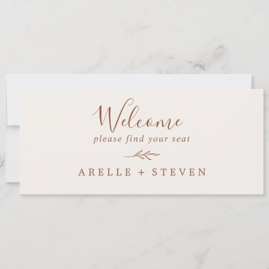 Carte Feuille minimale | En-tête de tableau de sièges à  (Dos)