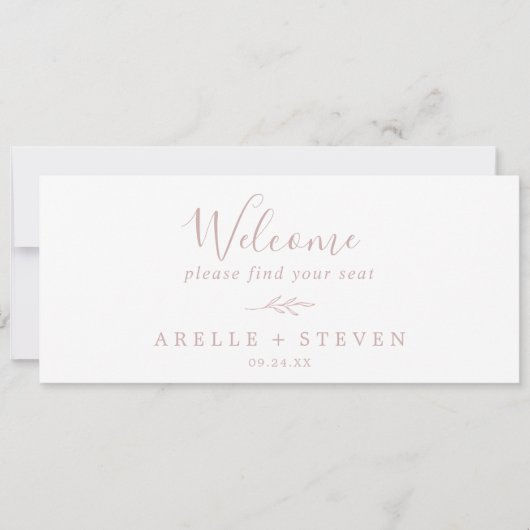 Carte Feuille minimale | En-tête du graphique de sièges  (Devant)