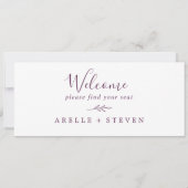 Carte Feuille minimale | En-tête du graphique de sièges  (Dos)