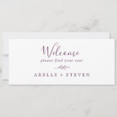 Carte Feuille minimale | En-tête du graphique de sièges  (Devant)