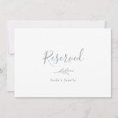 Carte Feuille minimale | Symbole Dusty Blue Réservé (Devant)