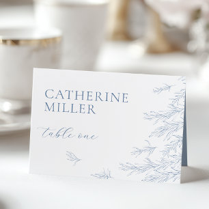Carte Feuille minimaliste Dusty Blue moderne