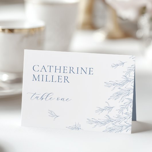 Carte Feuille minimaliste Dusty Blue moderne