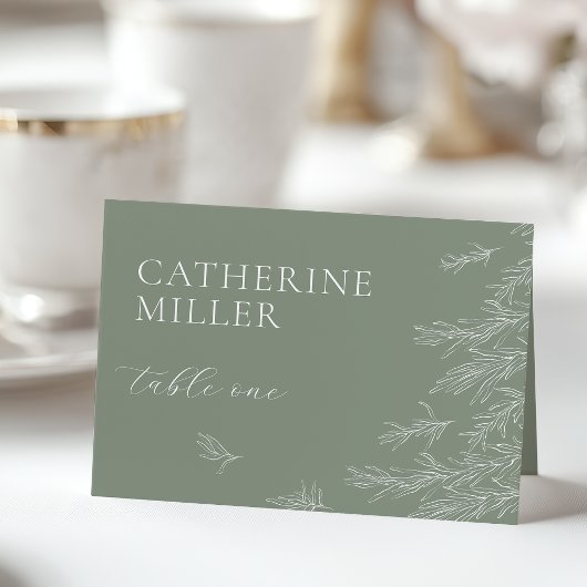 Carte Feuille minimaliste moderne Sage Green