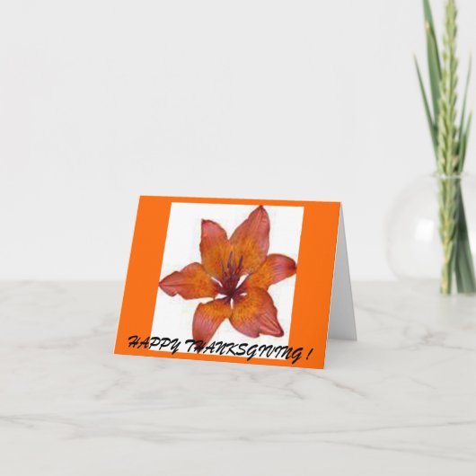 Carte feuille Thankesgiving (Devant)