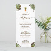 Carte Feuille Tropical Pineapple Luau Style Mariag (Debout devant)