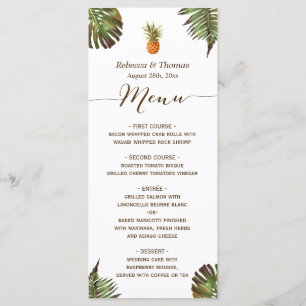 Carte Feuille Tropical Pineapple Luau Style Mariag