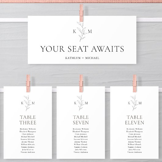 Carte Feuille verte minimaliste en-tête de tableau