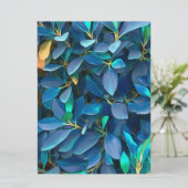Carte Feuilles bleus mystique (Debout devant)