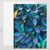 Carte Feuilles bleus mystique (Devant / Derrière)