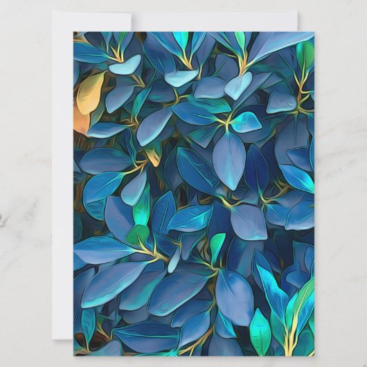 Carte Feuilles bleus mystique (Devant)