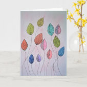 Carte Feuilles botaniques colorées (Fleur jaune)