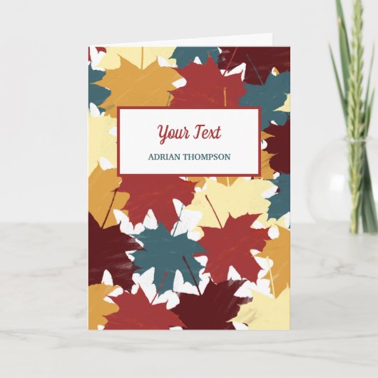Carte Feuilles d'automne à l'aquarelle rustique (Devant)