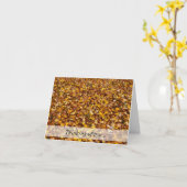 Carte Feuilles d'automne Abstraites (Fleur jaune)