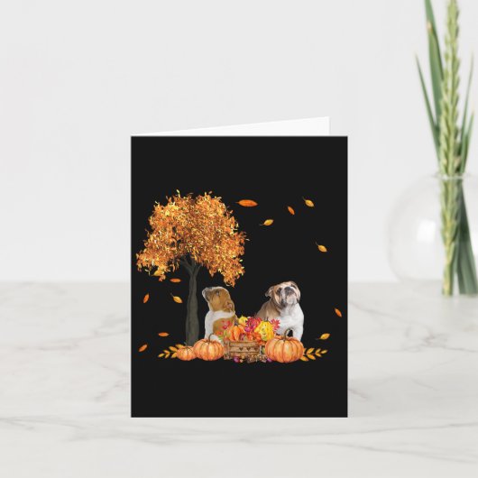 Carte Feuilles d'automne Amoureux des chiens Halloween T (Devant)
