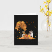Carte Feuilles d'automne Amoureux des chiens Halloween T (Fleur jaune)