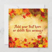 Carte Feuilles d'automne aquarelle rustique Bonjour l'au (Dos)