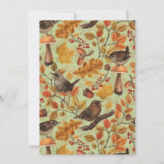 Carte Feuilles d'automne, baies, champignons et fleurs (Devant)