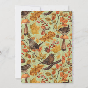 Carte Feuilles d'automne, baies, champignons et fleurs