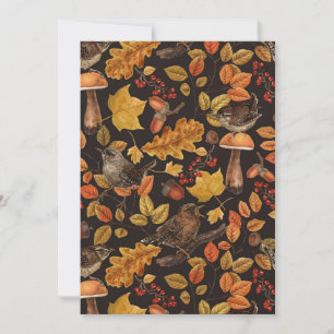 Carte Feuilles d'automne, baies, champignons et fleurs