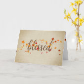 Carte Feuilles d'automne bénies pour les amis (Fleur jaune)