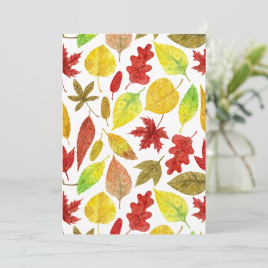 Carte Feuilles d'automne blanc (Debout devant)