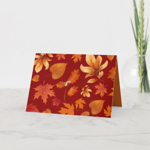 Carte Feuilles d'automne Bonheur d'Automne
